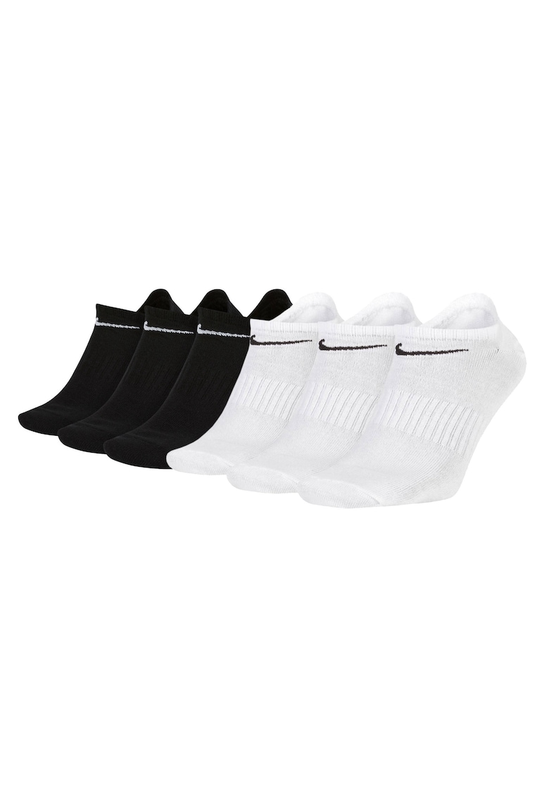 Nike Set de sosete unisex pana la glezna - 6 perechi - Alb/Negru