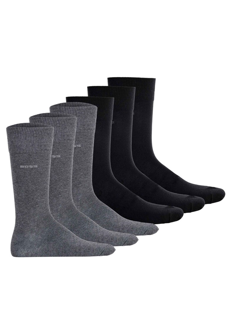 Boss Set de sosete lungi - 6 perechi 13739 - Negru/Gri