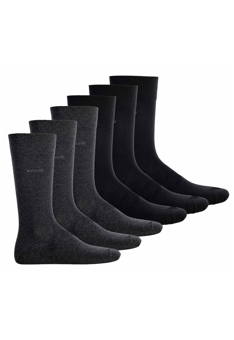 Boss Set de sosete lungi - 6 perechi 13739 - Negru/Gri inchis