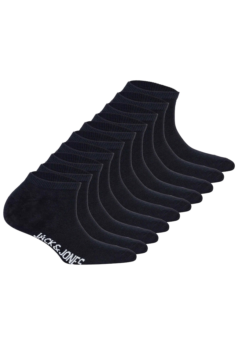 Jack & Jones Set de sosete pana la glezna - 10 perechi - Negru