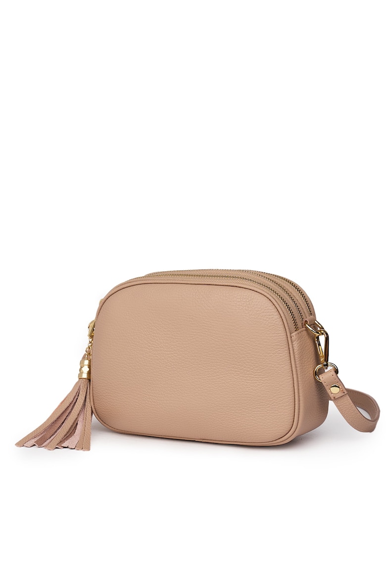 Poseta din piele cu trei compartimente Felicia verde - Roz