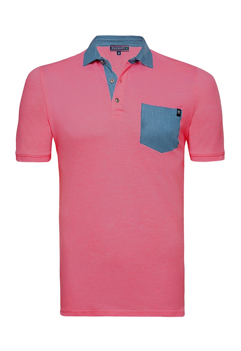 Tricou polo cu buzunar aplicat