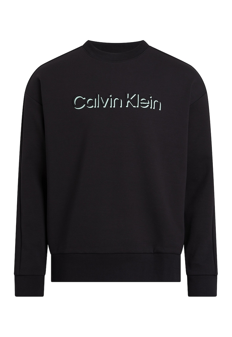 Bluza de trening din amestec de bumbac cu imprimeu logo - Negru