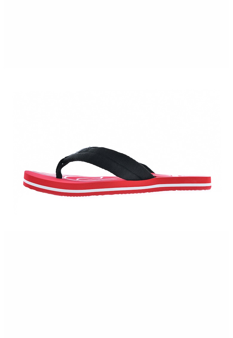 Papuci flip-flop din material textil cu logo