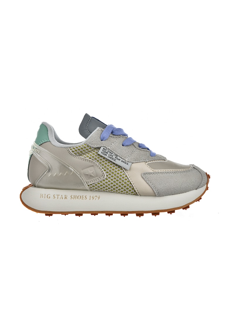 Big Star Pantofi sport cu garnituri din piele intoarsa - Bej deschis