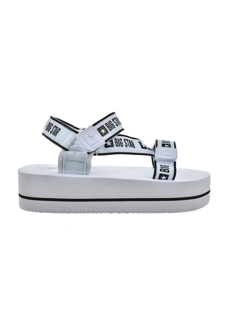 Sandale cu inchidere velcro si platforma