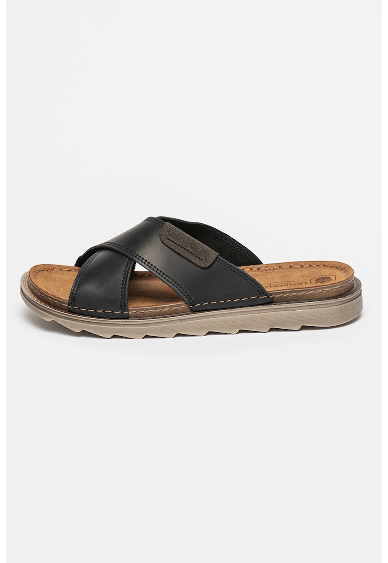 Papuci de piele Asher - Albastru ultramarin