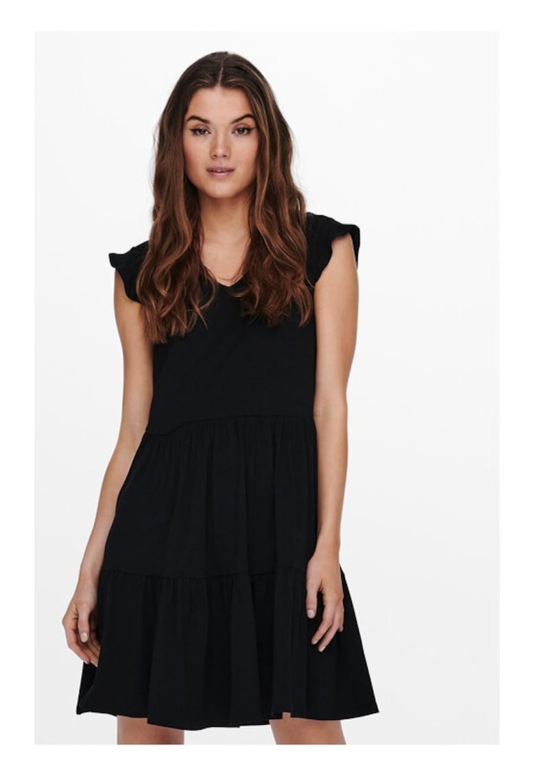 Rochie - 22882 - Bumbac - Negru