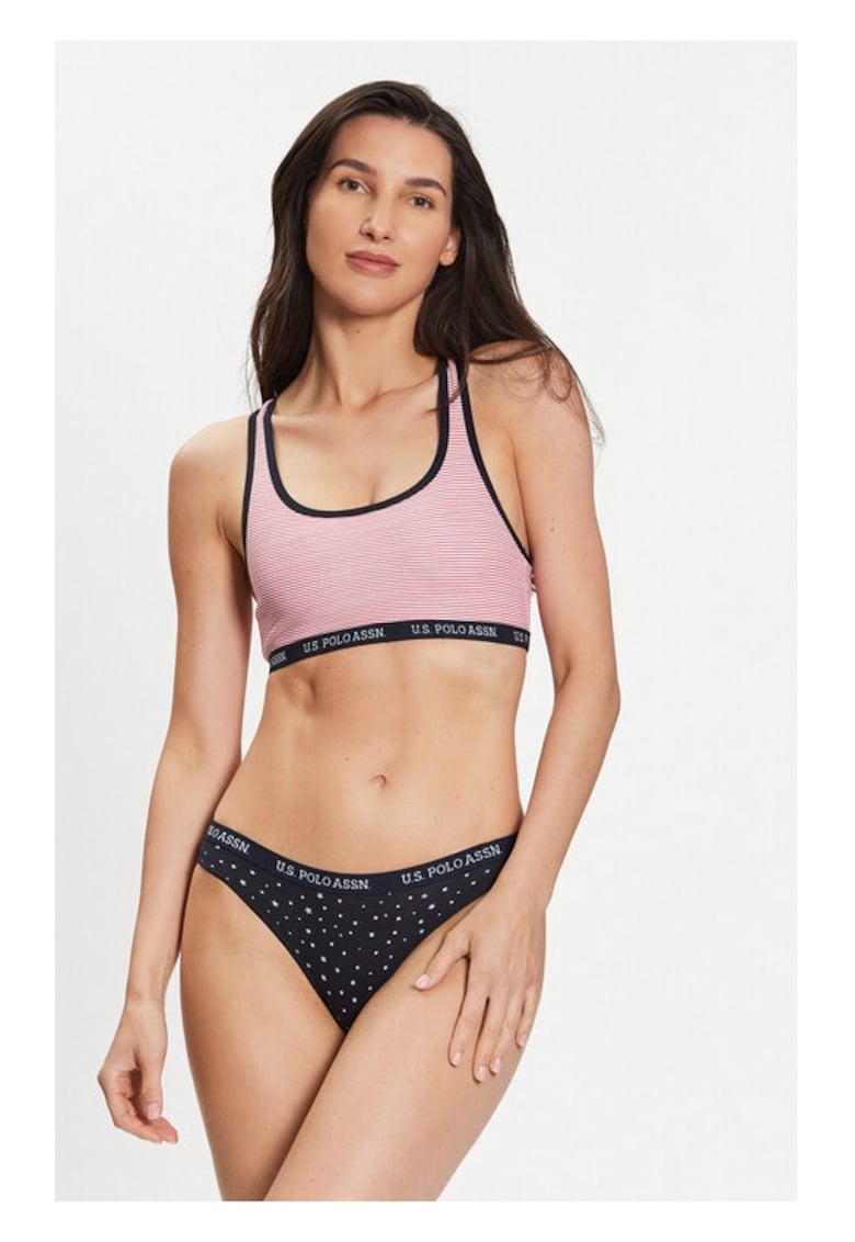 Set lenjerie intima dama - US Pollo Assn - 56909 - Bumbac - Rosu/Bleumarin
