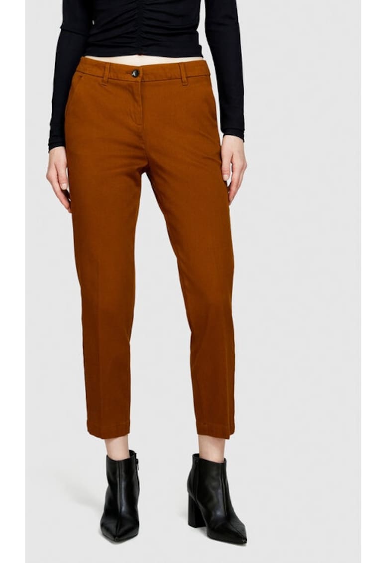 Pantaloni dama - Bumbac - Maro - Maro