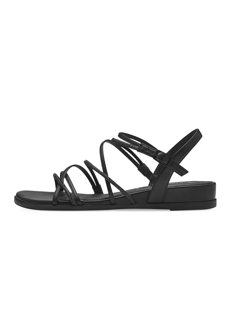 Sandale cu de piele ecologica cu aspect tesut Sandale cu de piele ecologica cu aspect tesut