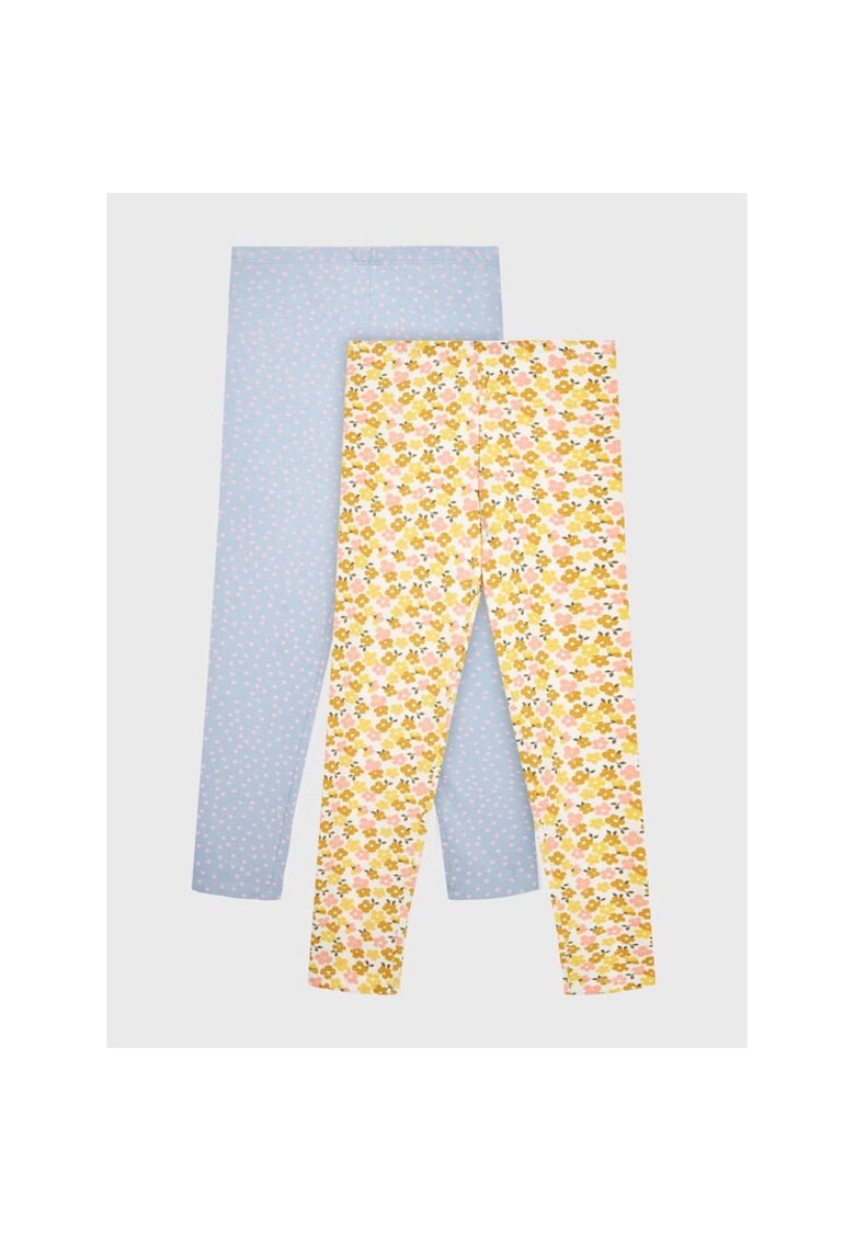 Set 2 perechi colanti copii -  99814 - Bumbac - Violet/Galben