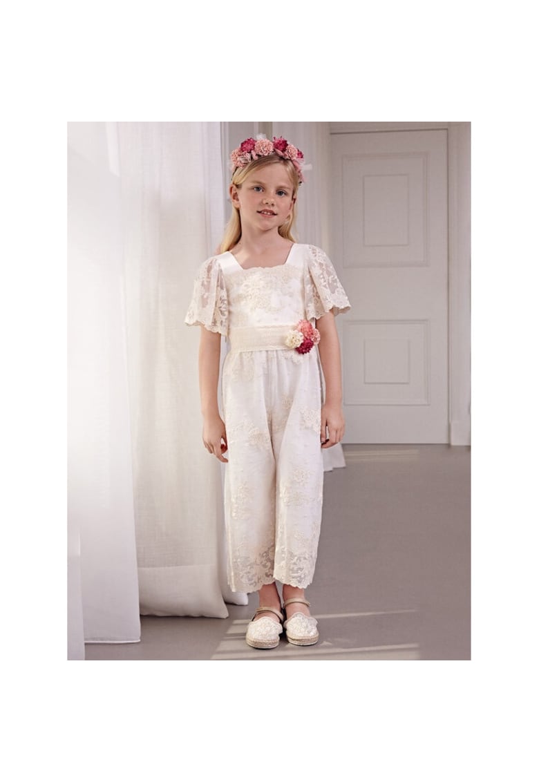 Rochie fete - 35012 - Bumbac/Poliester - Ecru