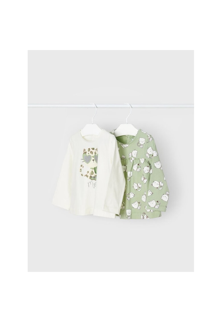 Bluza copii - 68702 - Bumbac - Verde/Alb