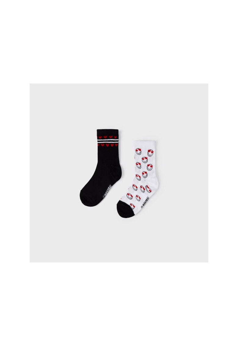 Set 2 perechi sosete copii - 92509 - Bumbac - Negru/Alb