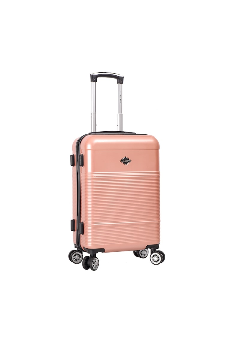 Troler de cabina LC32203 - policarbonat - 4 roti duble - cifru - 55 cm - rose