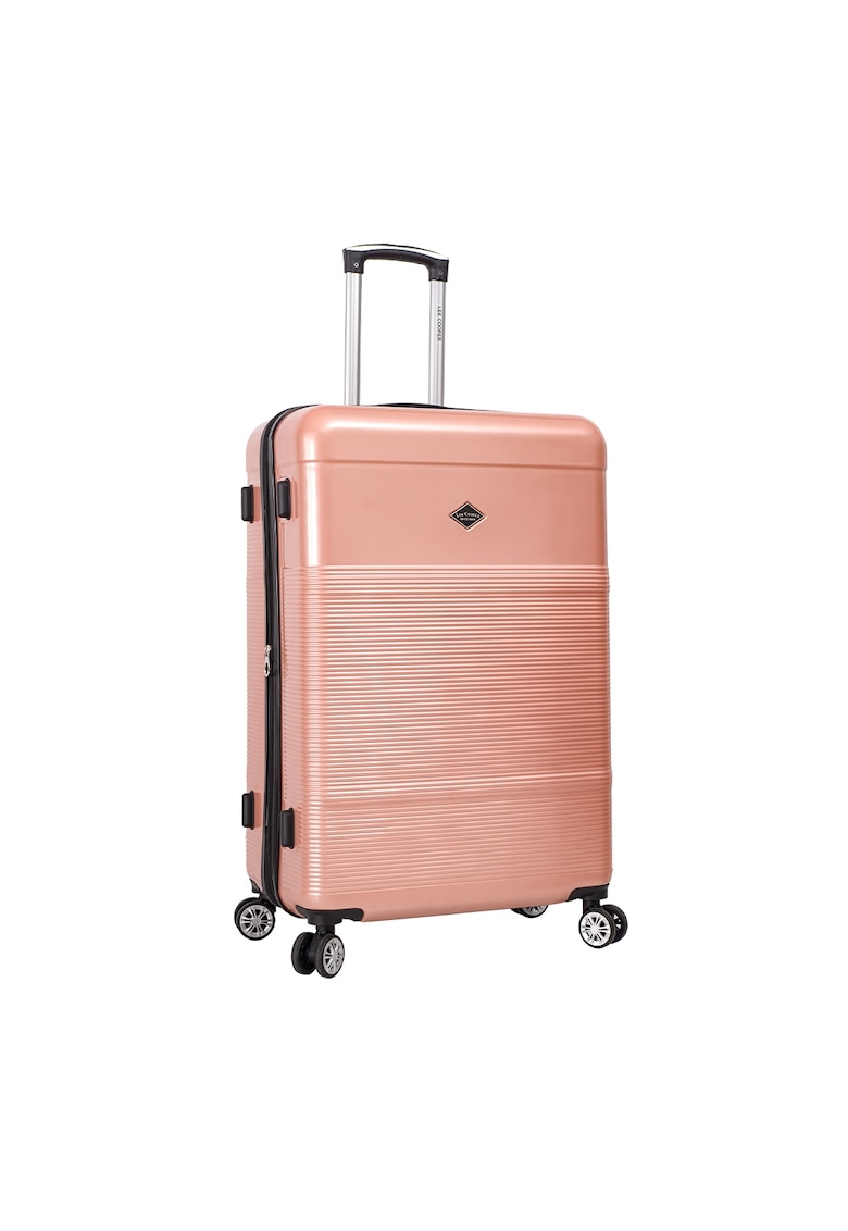 Troler mare extensibil LC32203 - policarbonat - 4 roti duble - cifru - 77 cm - rose