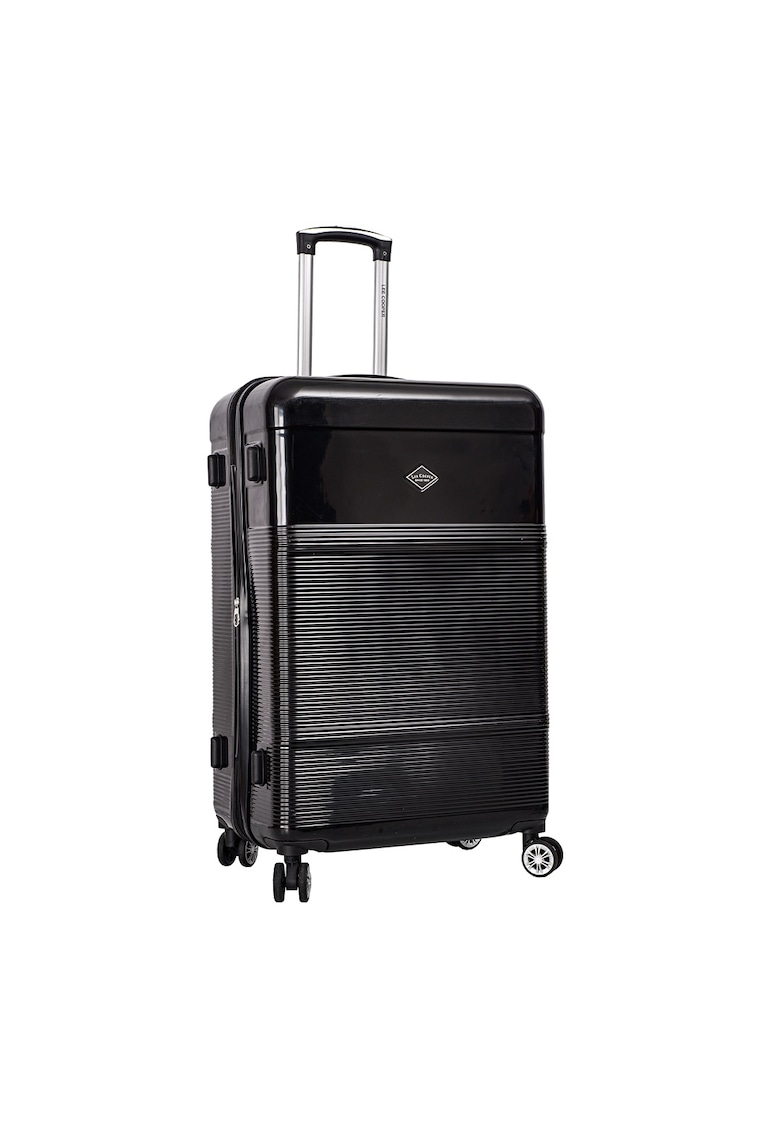 Troler mare extensibil LC32203 - policarbonat - 4 roti duble - cifru - 77 cm - negru