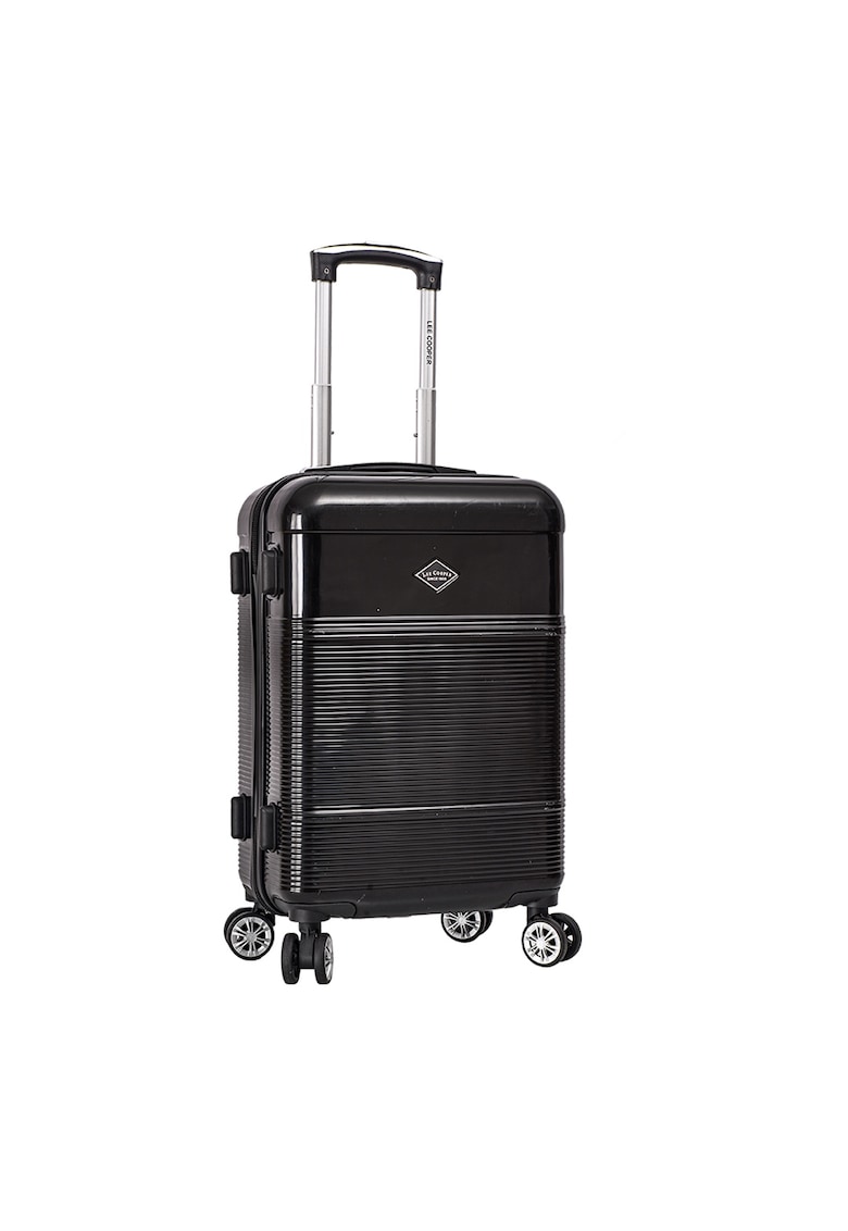 Troler de cabina LC32203 - policarbonat - 4 roti duble - cifru - 55 cm - negru