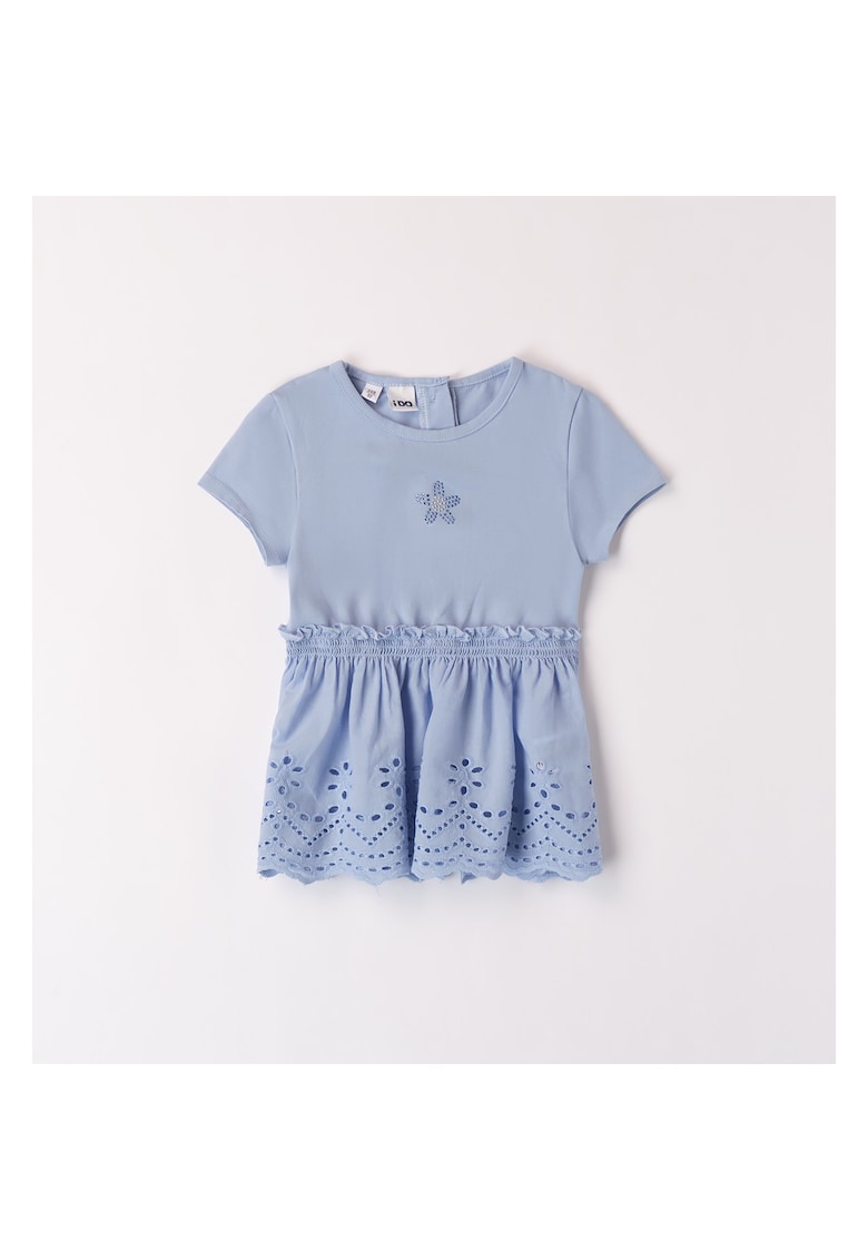 Tricou cu broderie si strasuri pentru fete - 4.8342 - Bleu - Albastru