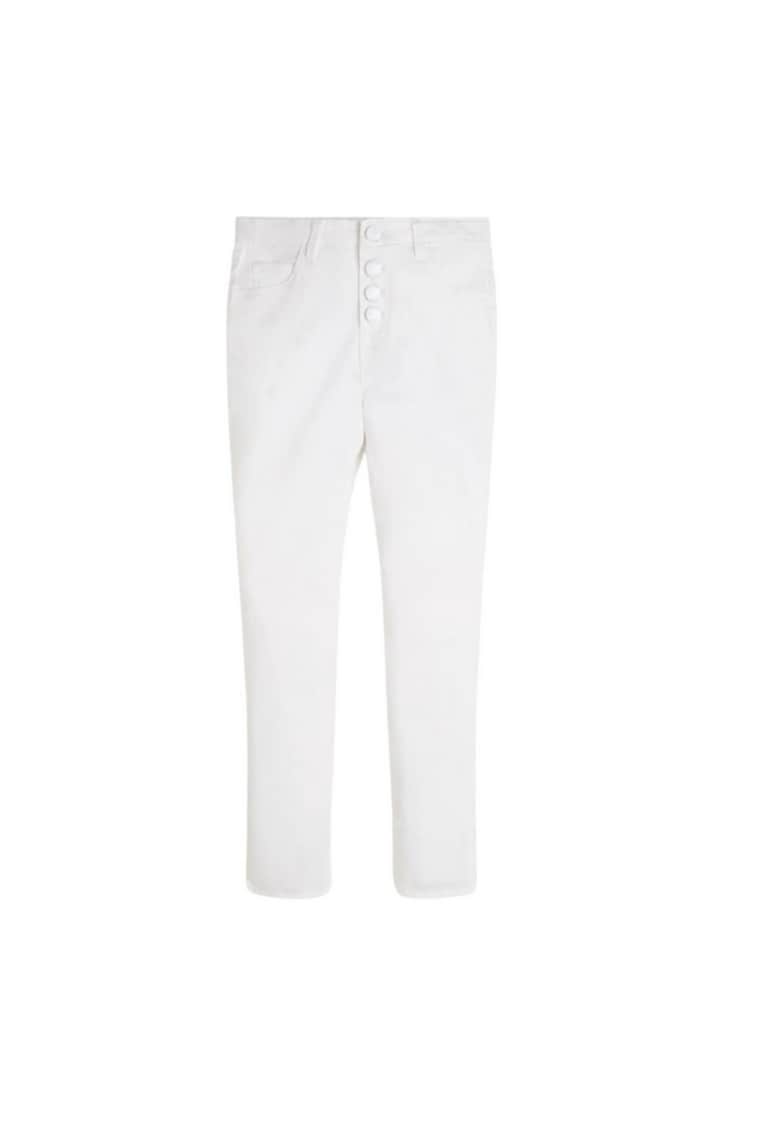 Pantaloni copii - Bumbac/Elastan - Alb -