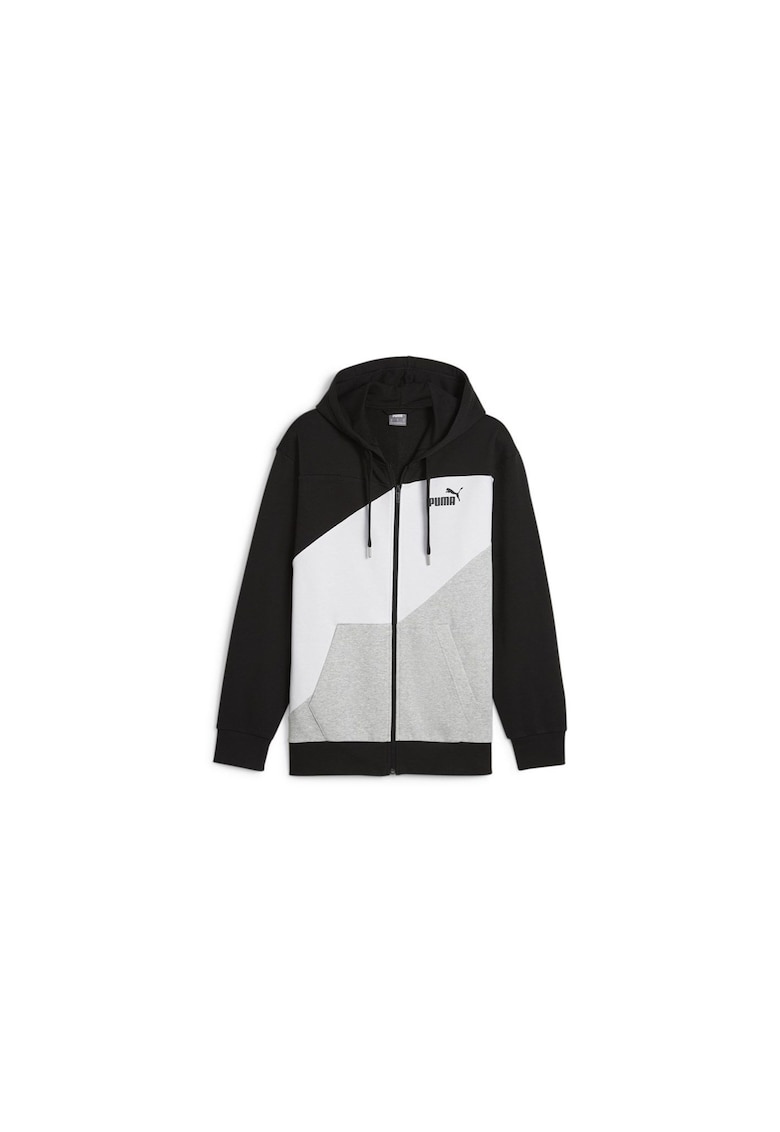 Hanorac cu fermoar si gluga Power Colorblock Multicolor Bumbac