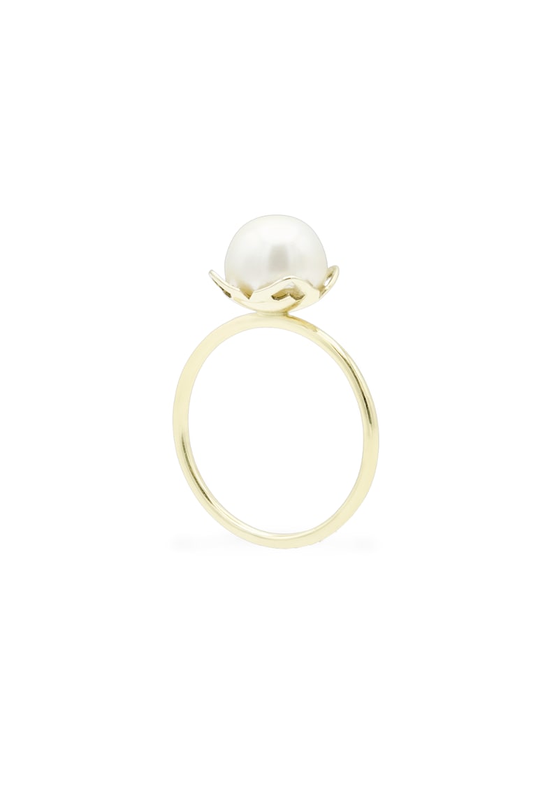 Inel JASMINE GARDEN cu perla veritabila de cultura - aur 14K - 51 - Galben