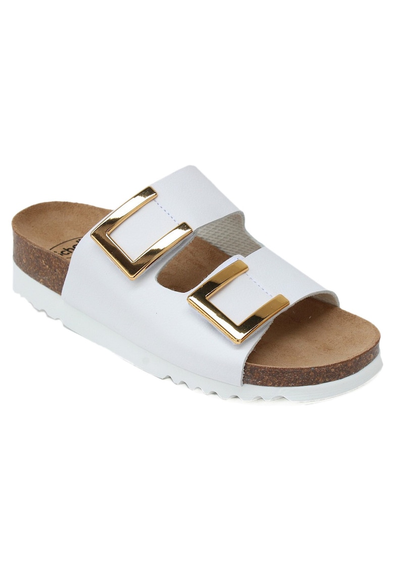 Papuci de damă Scholl Monterey 2 Straps din piele albă F30584-1065 07318
