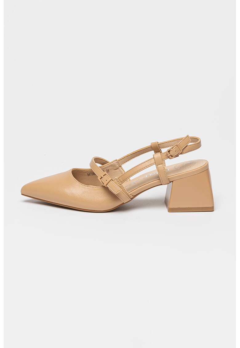 Pantofi de piele ecologica cu curele cu catarama