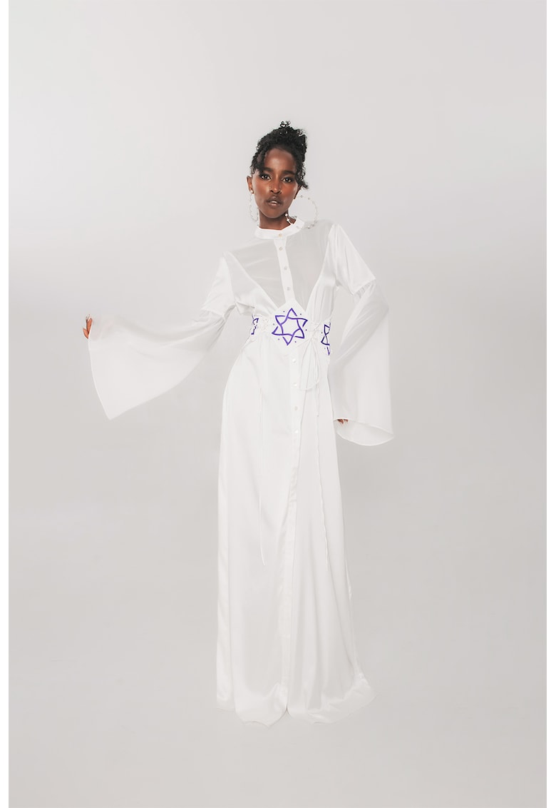 Rochie maxi cu maneci clopot