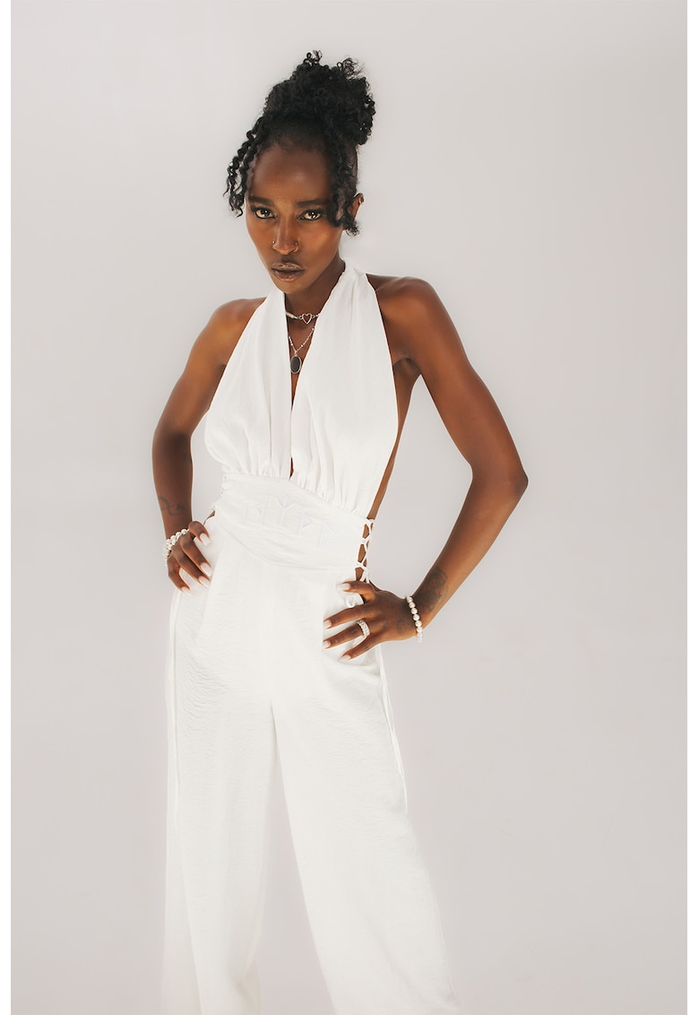 Salopeta maxi cu spate decupat