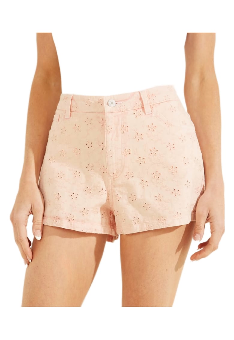 Guess Pantaloni dama - Bumbac/Spandex - Alb