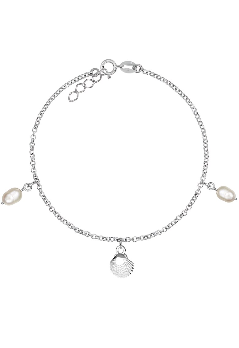 Bratara Pentru Picior/Glezna din argint 925 cu perle de cultura si pandantiv - Perle + Scoica