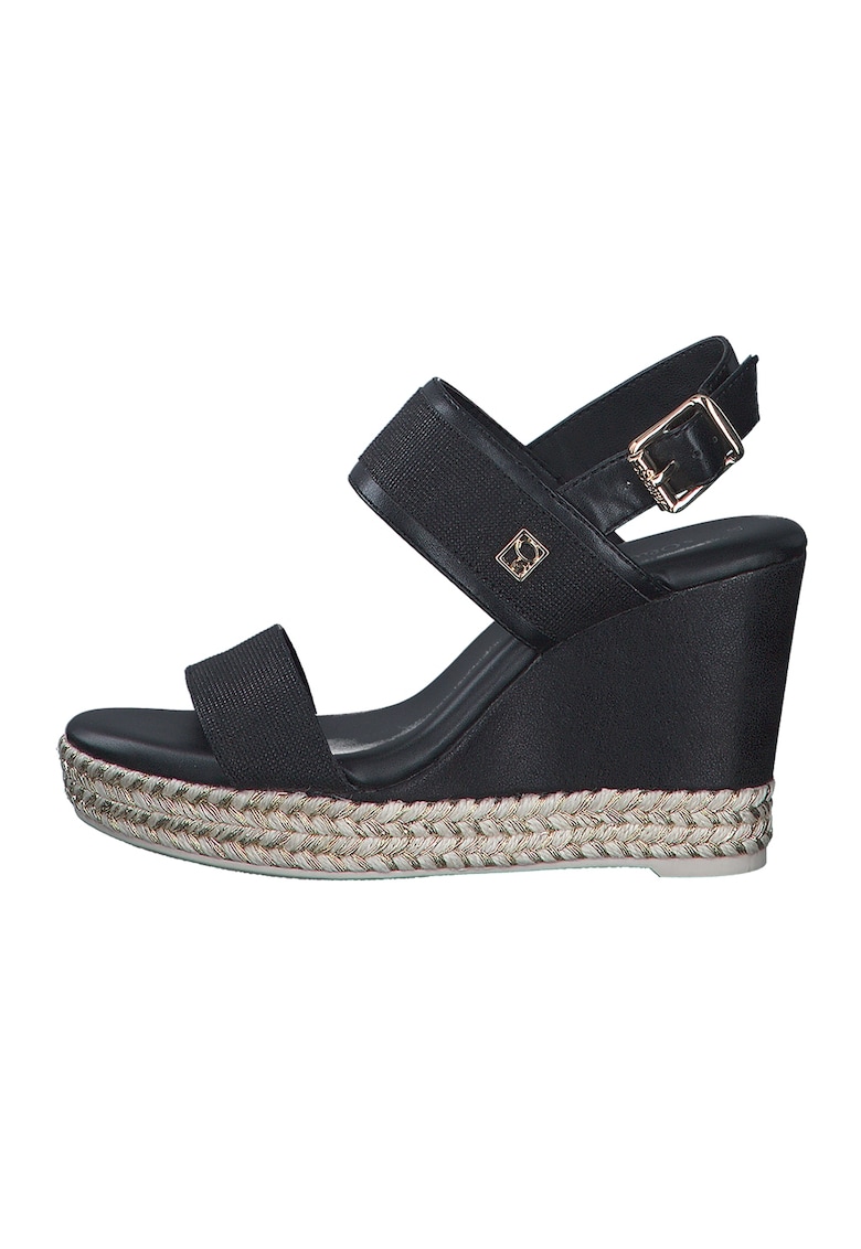 Sandale wedge de piele ecologica