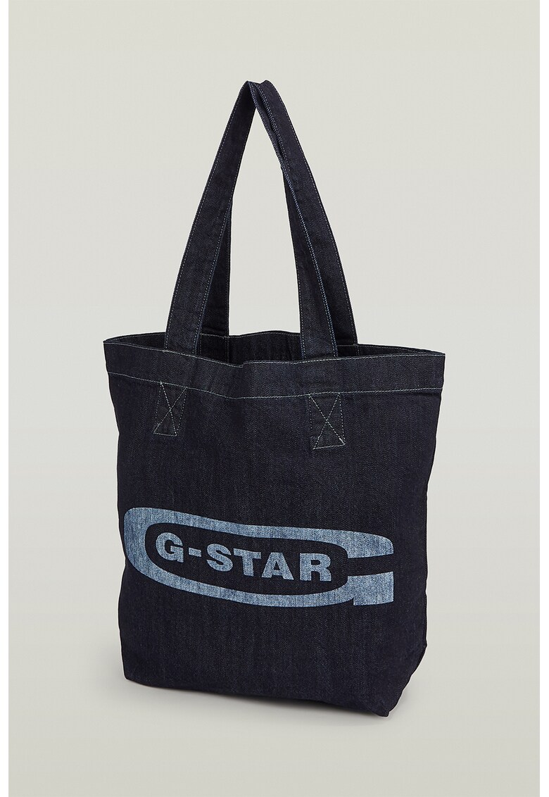 Geanta tote din denim cu logo