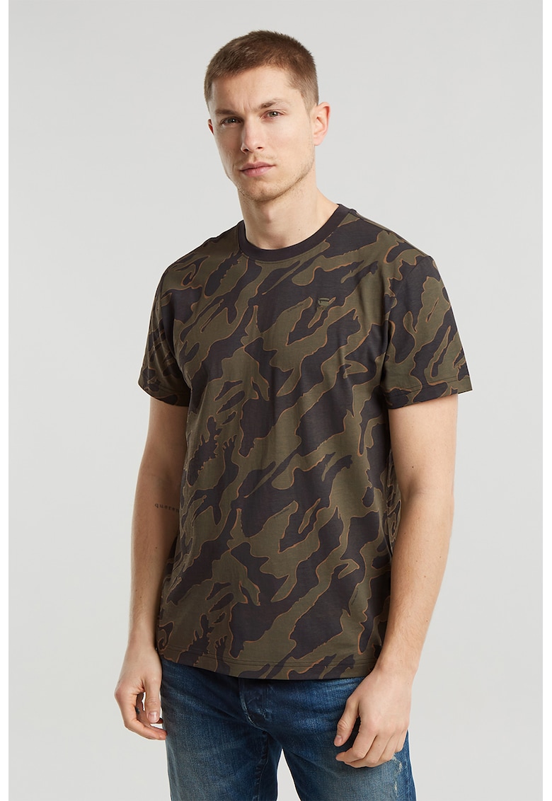 Tricou cu imprimeu camuflaj