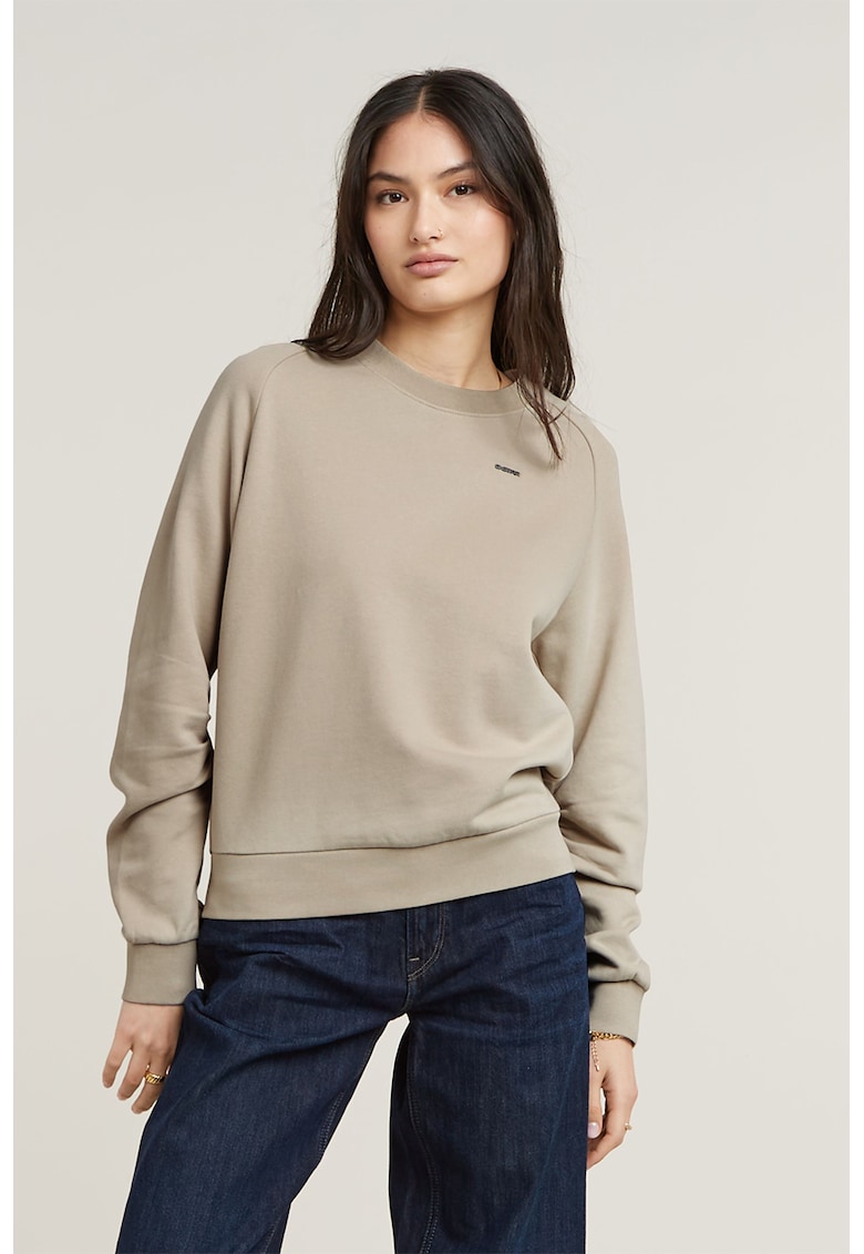 Bluza de trening din bumbac organic cu decolteu rotund