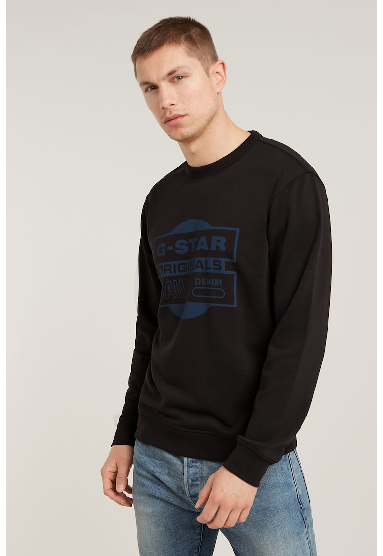 Bluza de trening cu imprimeu logo - Negru/Albastru