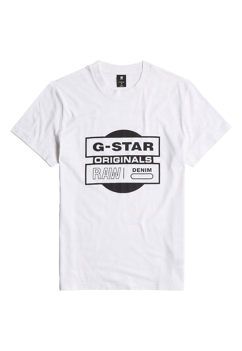 Tricou din bumbac organic cu logo - Alb