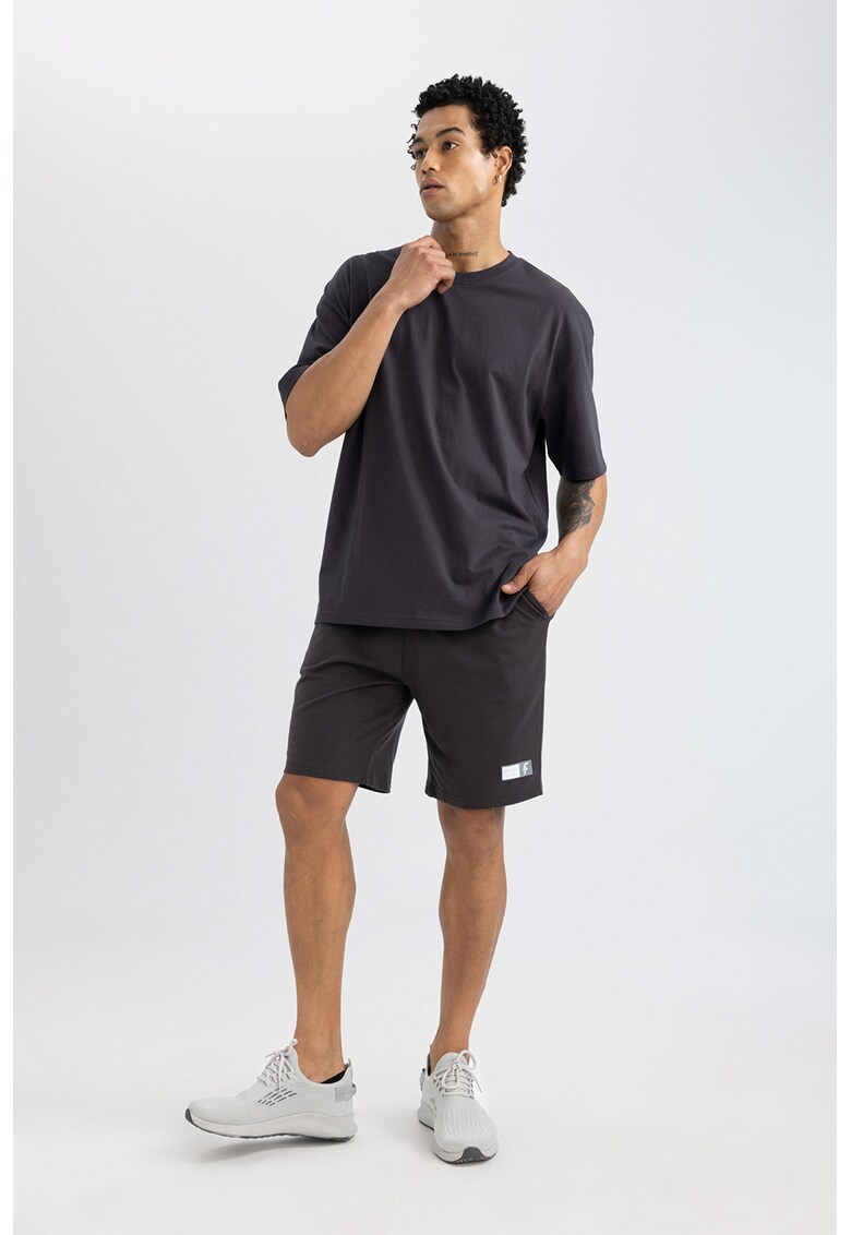 Pantaloni scurti din amestec de bumbac cu snur