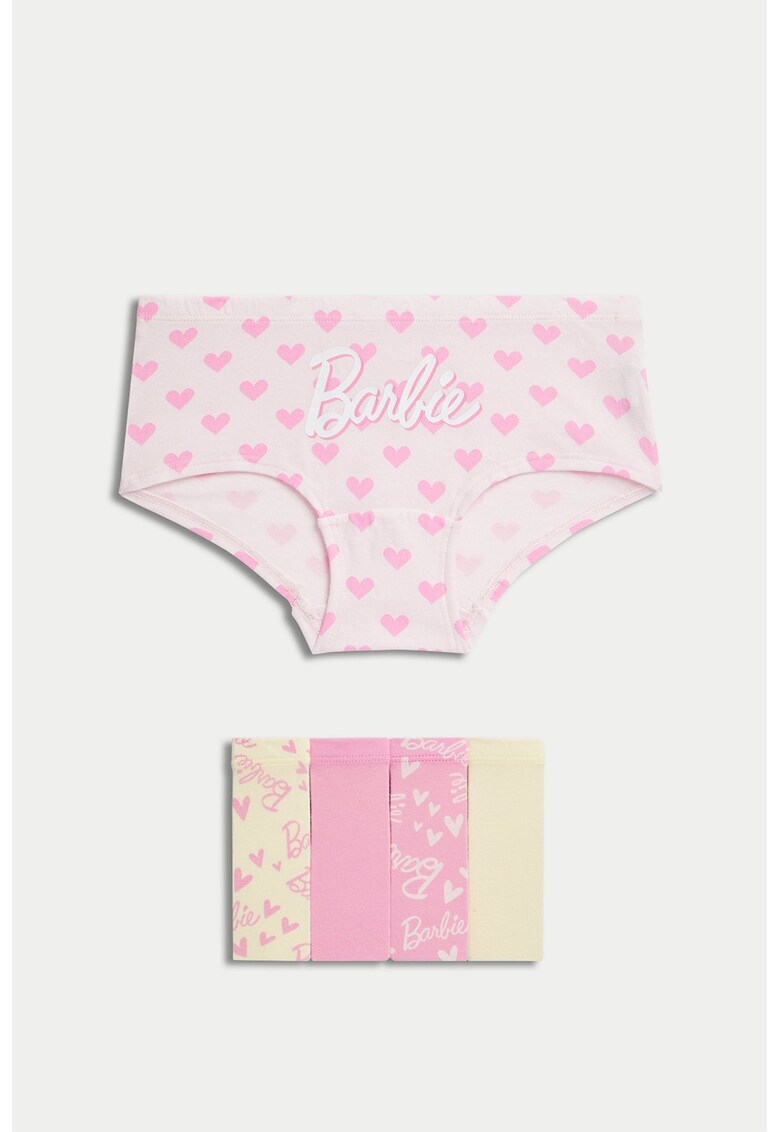 Set de chiloti cu imprimeu cu Barbie - 5 perechi