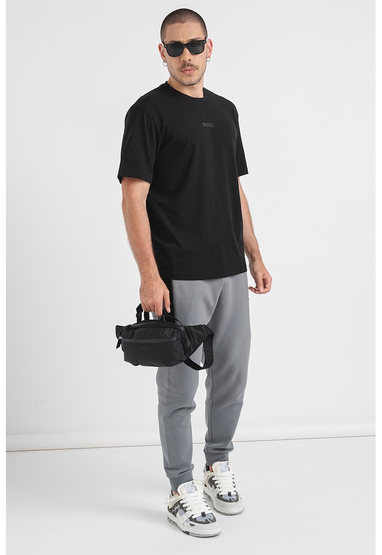 Boss Tricou din bumbac cu logo - Negru
