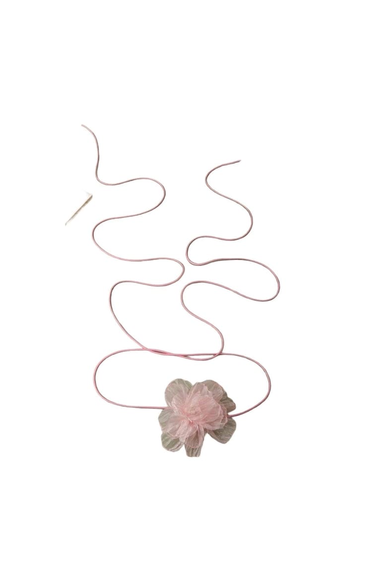 Colier choker - roz - cu floare - Beda C14 - Colier choker - roz - cu floare - Beda C14 -