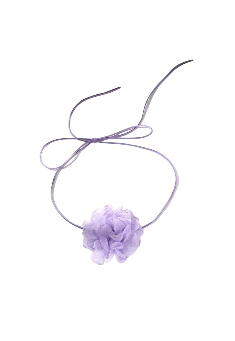 Colier choker - mov - cu floare - Bell C15 -