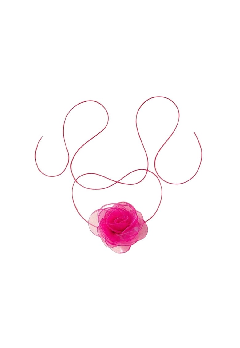 Colier choker - roz - cu floare - Benta C15 - Colier choker - roz - cu floare - Benta C15 -