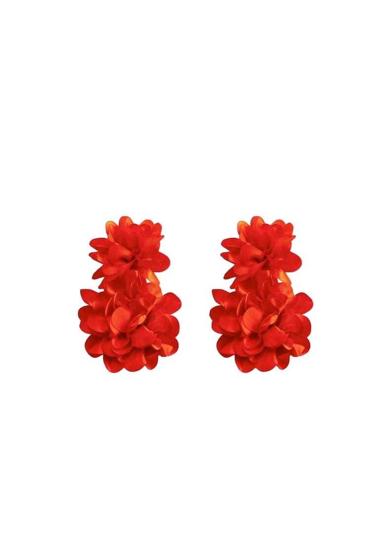 Cercei rosii - forma de floare - Bethany C16 -