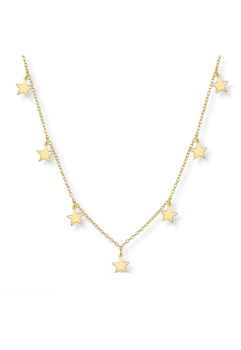 Colier choker din argint - cu stelute - 36-44 cm - Auriu