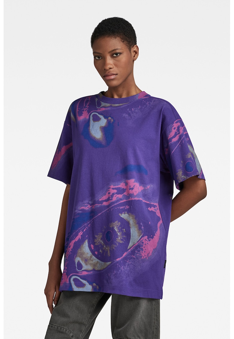 Tricou de bumbac organic cu imprimeu abstract