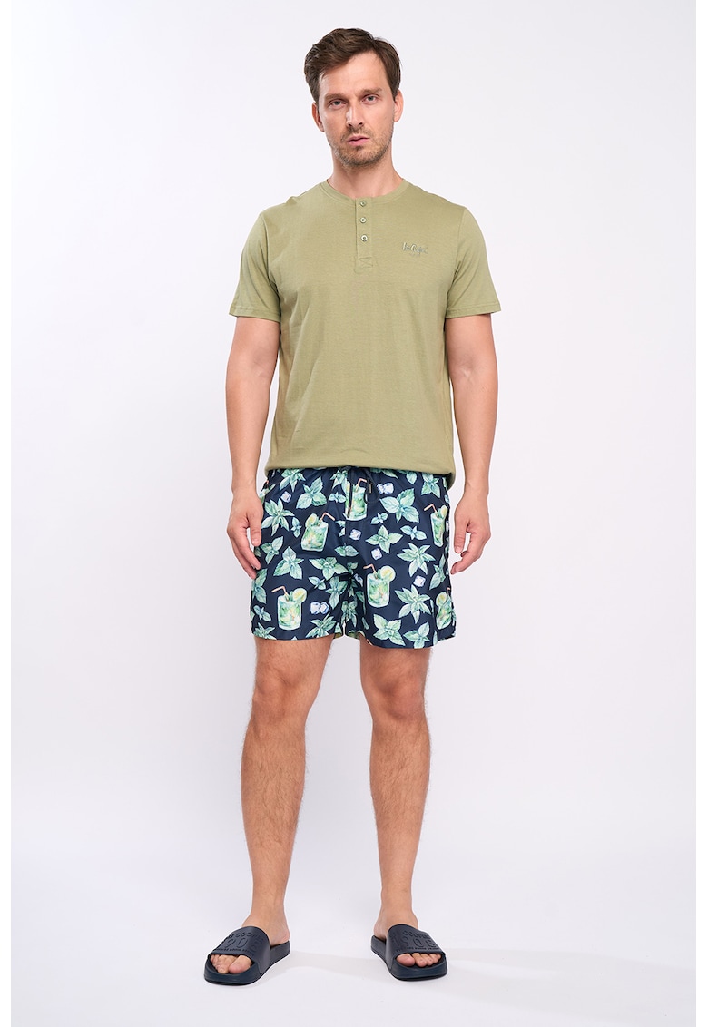 Pantaloni scurti de baie cu model tropical