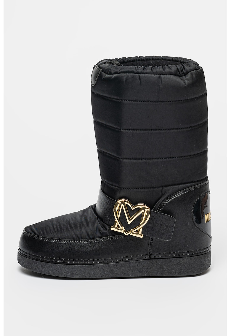 Cizme de iarna cu logo - fara inchidere - Auriu/Negru